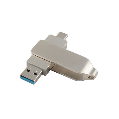 Retro Gövde gümüş rengi, TİP C USB 128 GB 256 GB Yüksek Hızlı usb boyutu 71,4*16,8*10,1 mm