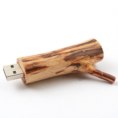 Ağaç Kökü Şekilleri Ahşap USB Flash Sürücü 256GB Kabartma Logosu