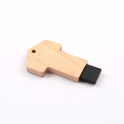 Akçaağaç Ahşap USB Flash Sürücü Anahtar Şekilli Hızlı Okuma 64GB 128GB 256GB