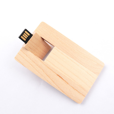 CMYK Baskı 16GB 32GB 64GB Akçaağaç Flash Sürücü Ahşap Kart USB UDP Cips İçinde