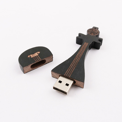 15 MB/S 32 GB 128 GB Ahşap Flash Sürücü Gitar Şekli Bellek Hızlı Hız