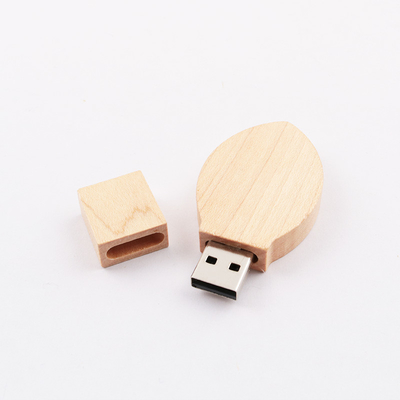 Yaprak Şekilli Ahşap Usb 3.0 Hız 100MB-80MB/S Her İki Tarafta Oyma Logo