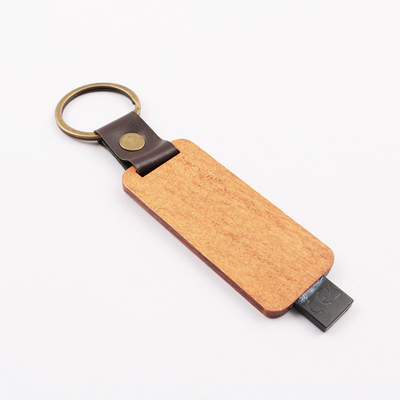 Ahşap Deri Kabartma Logo Hediyelik USB Flash Sürücü 80MB/S Avrupa Standardı