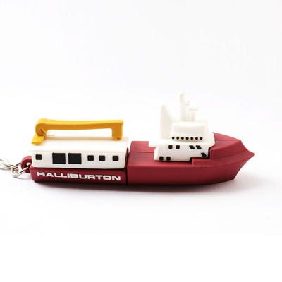 3D Tekne Şekilleri PVC Özelleştirilmiş USB Flash Sürücüler 128GB H2 Testi