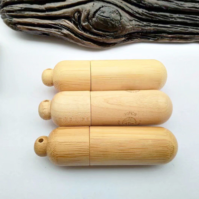 Silindirik 256GB bambu usb çubukları Fotoğrafçılar için Özel Ahşap Usb Sürücüler