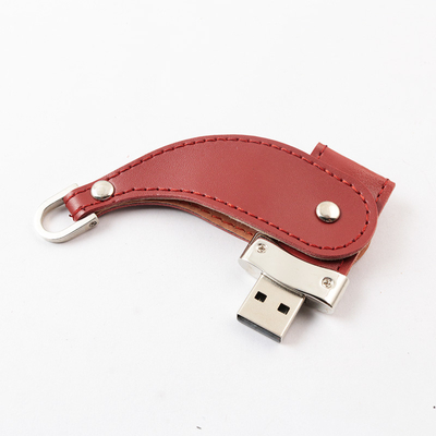 Deri Kapak Metal Anahtar Usb Çubuğu 2.0 Taşınabilir 64GB 128GB 30MB/S