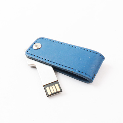 özel Kabartma Logosu PU Deri USB Flash Sürücü USB 2.0 Bağlantı Noktası