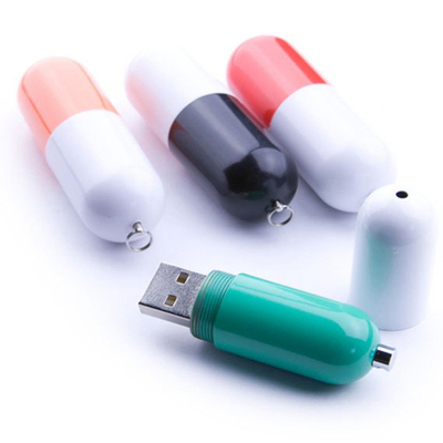Hap Şekilli Plastik Özelleştirilebilir Usb Flash Sürücüler 3.0 80MB/S 32GB 64GB 128GB