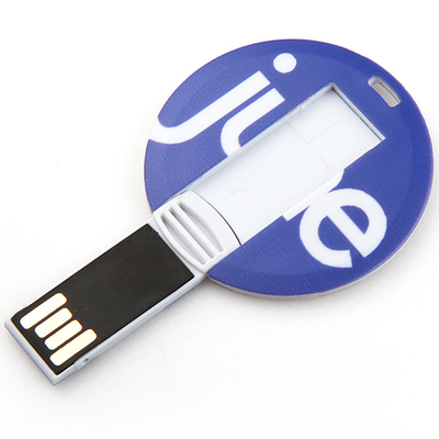 128GB UDP Kredi Kartı USB Sticks 2.0 Mini Yuvarlak Şekiller CMYK Baskı Logosu