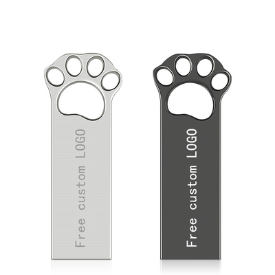 Köpek Pençesi Şekilleri Metal USB Flash Sürücü 2.0 128GB 256GB 15MB/S Hız