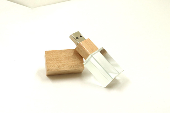 Ahşap Kapak Kristal USB Çubuk 32GB 64GB 128GB Flash Sürücüler 15MB/S Ce Fcc Başarılı
