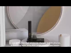 Öğrenci Göz Koruması Masa Lampası ile Kablosuz Şarj Aracı kaldırılıp katlanabilir